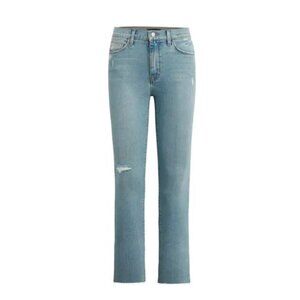 HUDSON Noa Distressed Mid Rise Straight Ankle Crop Jeans In Callidora
